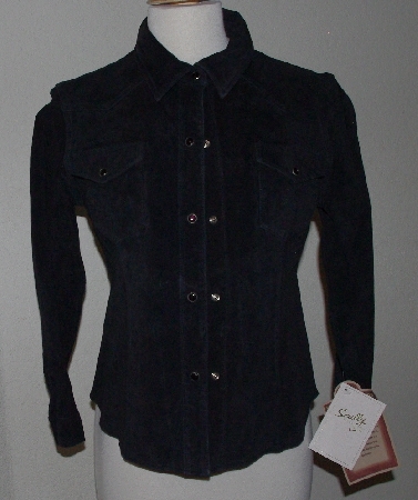 +MBA #2929-266  "1990's Scully Ladies Black Washable Suede Shirt"