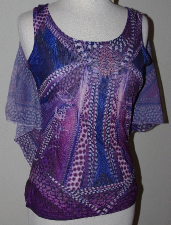 +MBA #3030-0125  "One World Printed Chiffon Top With Matching Knit Tank "