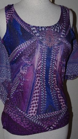 +MBA #3030-0125  "One World Printed Chiffon Top With Matching Knit Tank "