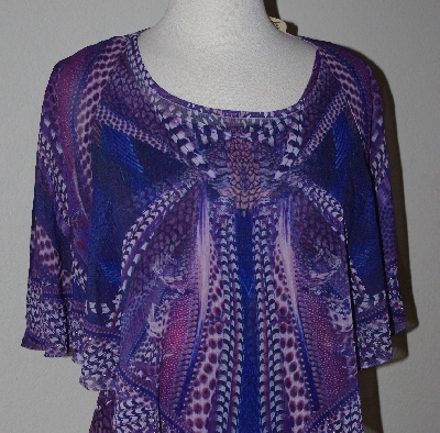 +MBA #3030-0125  "One World Printed Chiffon Top With Matching Knit Tank "