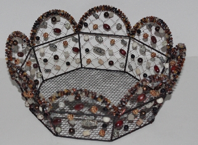 +MBA #3030-194   "Beaded Metal Basket"
