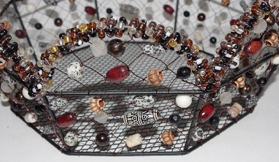 +MBA #3030-194   "Beaded Metal Basket"