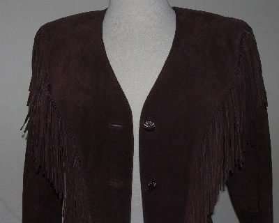 +MBA #3030-326   "Cripple Creek Brown Suede Fringe Jacket"