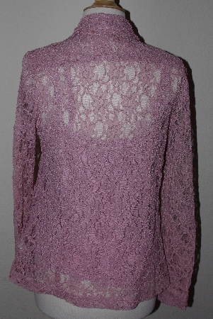 +MBA #3030-0047  "Motto Pink Button Front Lace Shirt With Camisole"