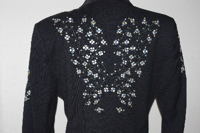+MBA #3030-0079  "Manuel Collection Black  Gaberdine Embellished Short Jacket"