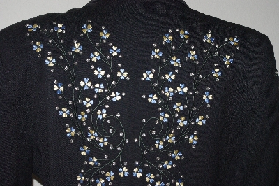 +MBA #3030-0079  "Manuel Collection Black  Gaberdine Embellished Short Jacket"