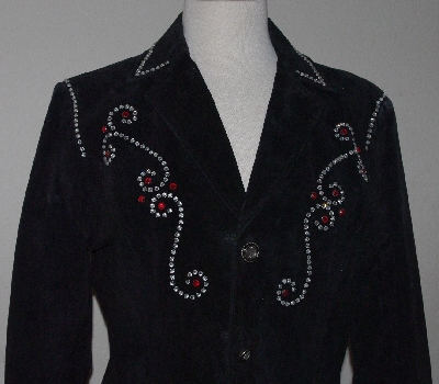 +MBA #3030-307   "Cripple Creek Black Suede Rhinestone Embellished Jacket"