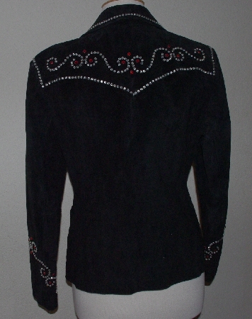 +MBA #3030-307   "Cripple Creek Black Suede Rhinestone Embellished Jacket"