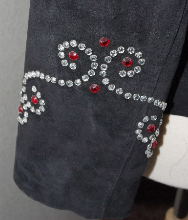 +MBA #3030-307   "Cripple Creek Black Suede Rhinestone Embellished Jacket"