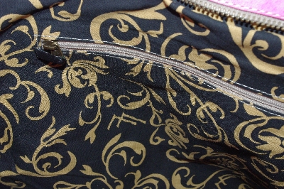 +MBA #3030-0097  "Labrado Pink  Leather Hand Tooled Distressed Double Handle  Large Tote Bag"
