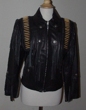 +MBA #3131-765   "Tribe Ladies Black Leather Warrior Jacket"