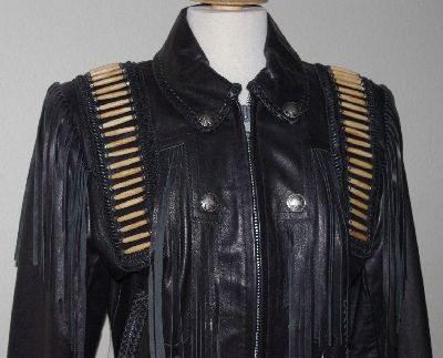 +MBA #3131-765   "Tribe Ladies Black Leather Warrior Jacket"