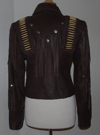 +MBA #3131-712   "Tribe Chocolate Brown Leather Ladies Warrior Jacket"