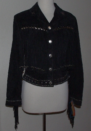 +MBA #3131-0640    "Cripple Creek Embellished Black Suede Jacket"