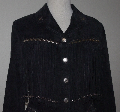 +MBA #3131-0640    "Cripple Creek Embellished Black Suede Jacket"