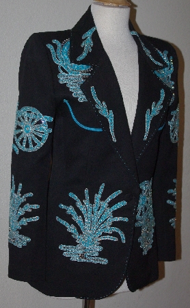 +MBA #3131-0600  "Rickrageous Black Western Embellished Blazer"