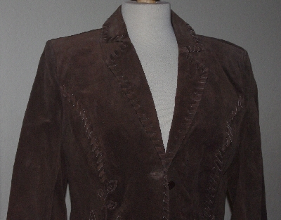 +MBA #3131-627   "Brandon Thomas Brown Suede Whip Stitch Jacket"