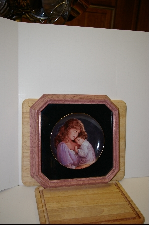 +MBA #8-190   "1988 "Moment To Cherish" By Artist Sue Etem Comes With Pink Stained Oak Glass Faced Frame