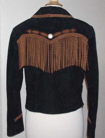 +MBA #3131-690  "Cripple Creek Black & Brown Suede Jacket"