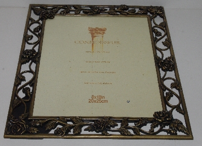 +MBA #3131-559   "Set Of (2)  Connoisseur Cast Brass Rose Vine 8x10 Picture Frame"