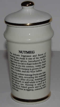 +MBA #3131-0283  "1987 M.J. Hummel "Nutmeg" Porcelain Spice Jar"