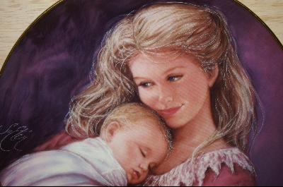 +MBA  #8-206  "1987 " A Pair Of Dreams" By Artist Sue Etem Comes With a Pink Stained Glass faced Oak Frame