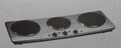 +MBA #3232-0101  "2009 Cooks Essentials 1800 Watt Stainless Steel Triple Burner Chef Station"