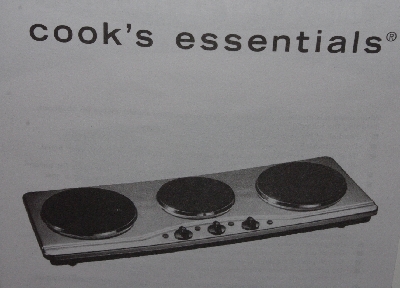 +MBA #3232-0101  "2009 Cooks Essentials 1800 Watt Stainless Steel Triple Burner Chef Station"
