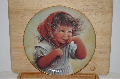 +MBA #5-047  "1982 "Wendy" By Artist Sue Etem & Comes With A 13" Oak Round Plate Frame