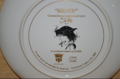 +MBA #5-047  "1982 "Wendy" By Artist Sue Etem & Comes With A 13" Oak Round Plate Frame