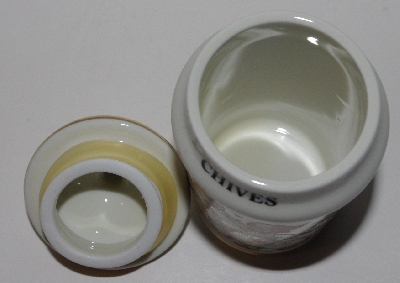 +MBA #3131-377  "1987 M.J. Hummel "Chives" Porcelain Spice Jar"