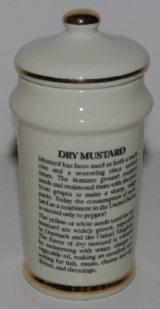 +MBA #3131-391  "1987 M.J. Hummel "Dry Mustard" Porcelain Spice Jar" 