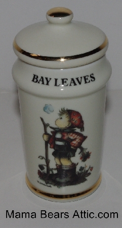 +MBA #3131-398  "1987 M.J. Hummel "Bay Leaves" Porcelain Spice Jar"