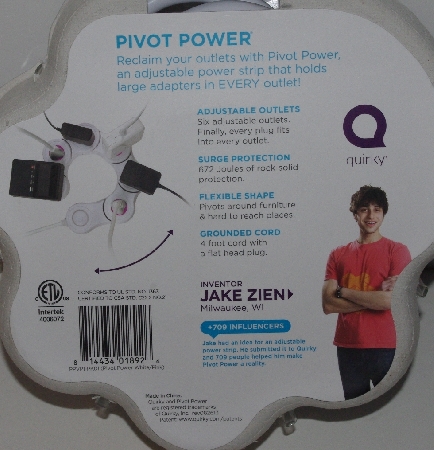 "MBA #3131-0067  "Quirky Pivot Power Flexible Surge Protector Pink & White"