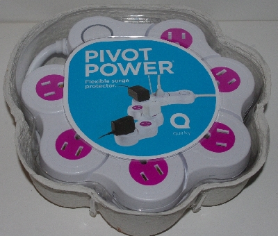 "MBA #3131-0067  "Quirky Pivot Power Flexible Surge Protector Pink & White"