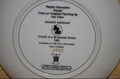 +MBA #5-061   "1983 "Randy" By Artist Sue Etem & Comes With a Glass Faced Solid Oak Octagon Plate Frame