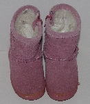 +MBA #3131-261   "Little Girls Pink Suede Zip Up Boots"