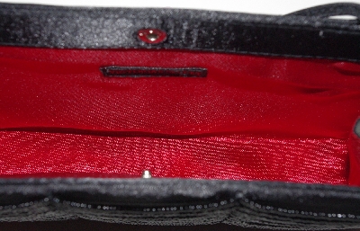 +MBA #3232- 0032   " 2004  Victoria's Secret Small Black Beaded Make Up Bag"