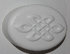 +MBA #3333-487   "Set Of 2 White Plastic 4 Part Celtic Knot Oval Soap Molds"