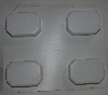+MBA #3333-516   "Set Of 2 Fancy Rectangle 4 Part White Plastic Soap Molds"