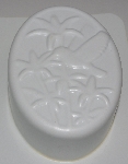 +MBA #3333-569  "Set Of 3 Oval Hummingbird 4 Part White Plastic Soap Molds"