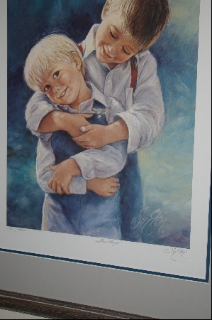 +MBA #8-035  " Rare 1987 "The Boys" Lithograph By Artist Sue Etem Custom Framed