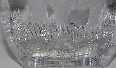 +MBA #3333-257    "Nybro Sweden Ice Crystal Grizzly Bear Art Glass Paperweight"