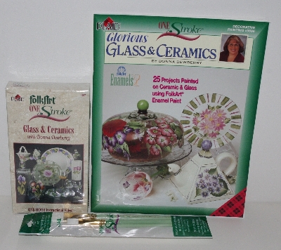 +MBA #3333-263  "2004 Donna Dewberry One Stroke Glorious Glass & Ceramics 3 Piece Set"