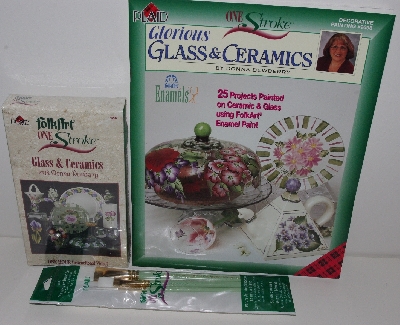 +MBA #3333-263  "2004 Donna Dewberry One Stroke Glorious Glass & Ceramics 3 Piece Set"