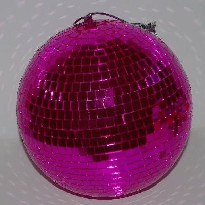 MBA #3333-182   "Wrapables 2007 Hot Pink 10" Mirror Disco Ball Ornament"