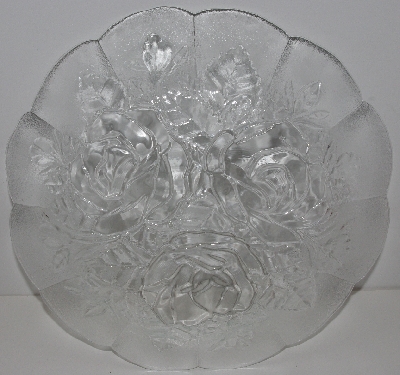 +MBA 3333-0001  "1980's Set Of 6  Pasari Glass Liva  Rose Embossed Salad Bowls"