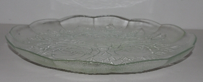 +MBA #3333-0012  "1980's Set Of 3  Pasari Glass Liva Rose Embossed Plates"