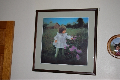 +MBA #5724  "1988 Set "Ribbons & Roses" Limited Edition Collectors Plate With Matching Custom Framed Poster By Artist Donald Zolan
