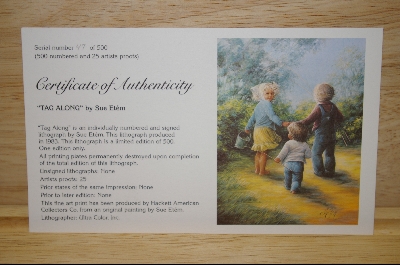 +MBA #8-228  "Rare 1983"Tag Along" Limited Edition Sign & Numbered Lithograph By Artist Sue Etem & Custom Framed